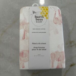Burt's Bees Baby Organic Cotton Crib Sheet - Pink and White